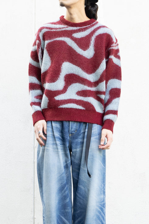 【TAUPE】"MARBLE MOHAIR CREW KNIT"